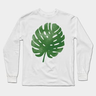 Watercolor palm leaf Long Sleeve T-Shirt